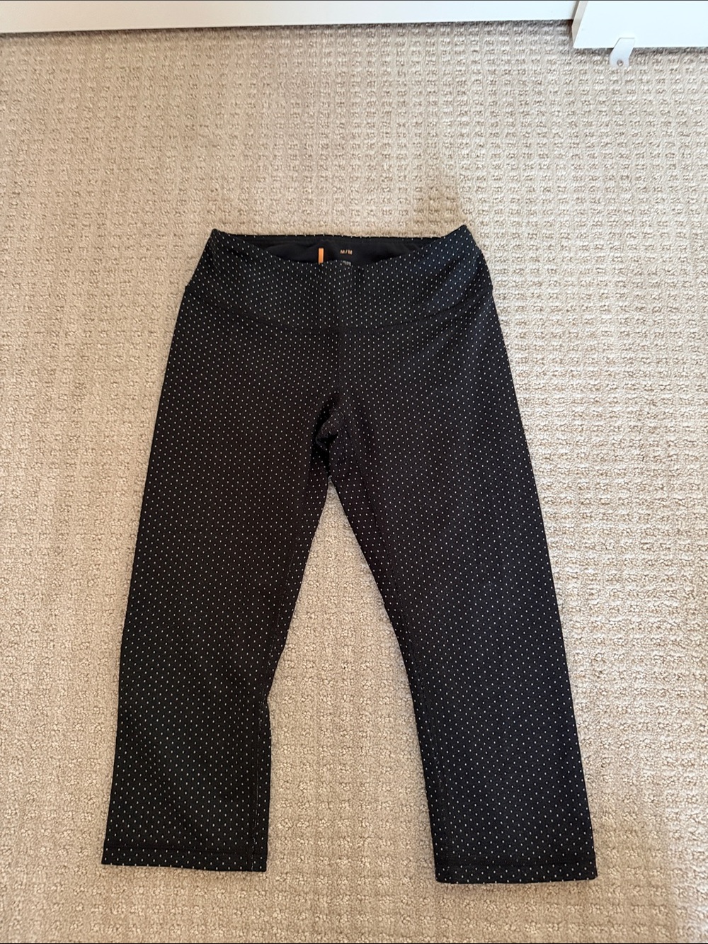 Lucy Black Leggings with White Dots sz M